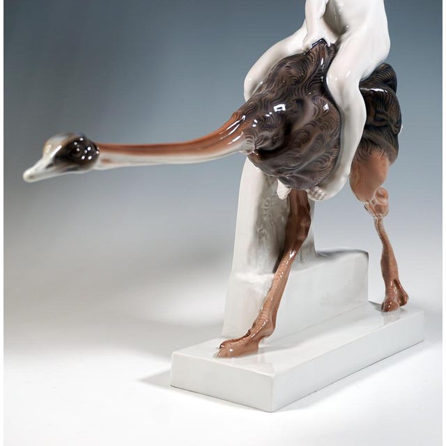 Ceramic Nude on Ostrich in Porcelain from Rosenthal Selb, Germany, 1922 For Sale - Image 7 of 12