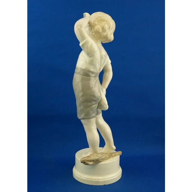 Very Large Ceramic Sculpture of a Crying Child by Albertbdominique Rozé for Goldscheider, Austria, 1900s For Sale - Image 6 of 18