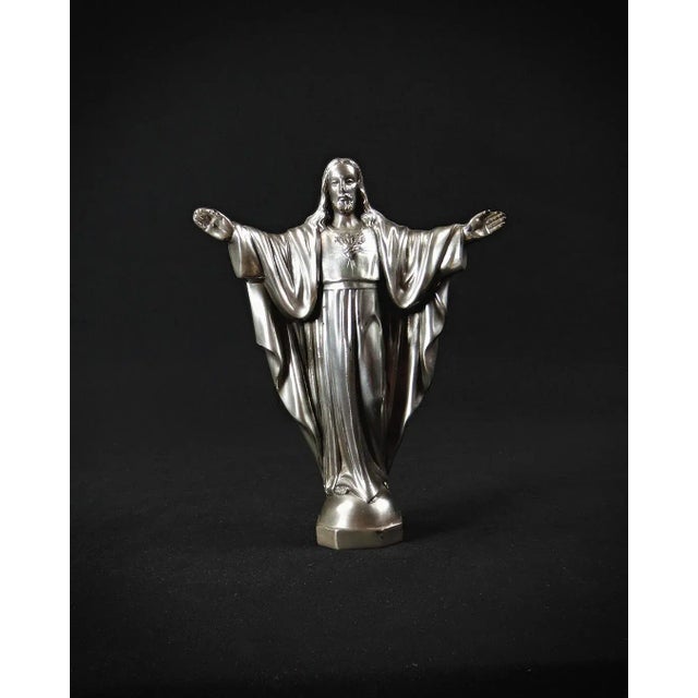 Art Deco Statuette of the Sacred Heart of Jesus Christ in Spelter, 1920s-1940s For Sale - Image 10 of 10