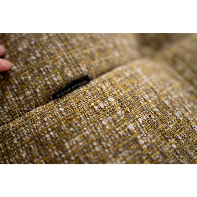 Togo Lounge Chair and Pouf in Caramel Loop Fabric by Michel Ducaroy for Ligne Roset, 1973, Set of 2 For Sale - Image 13 of 18