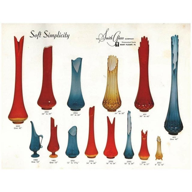 Mid Century Modern Flame Red Swung Vase by L E Smith Chairish