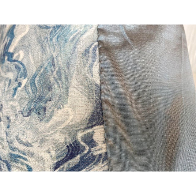 2020s Blue Marbled Throw Pillow Cover For Sale - Image 5 of 6