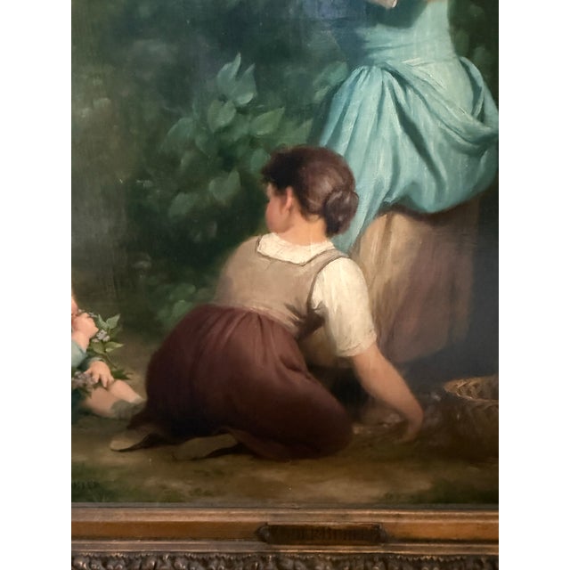 French Country Mid 19th Century Original French Oil Painting by Fritz Zuber-Huber (1822-1896) For Sale - Image 3 of 12