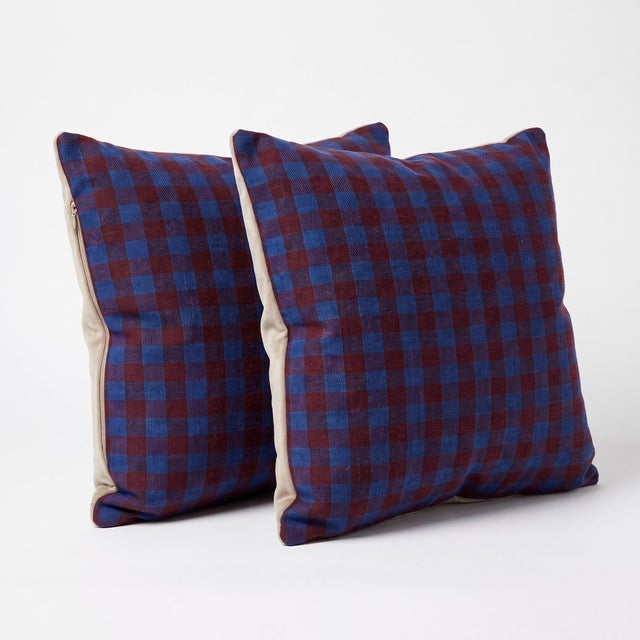 Mid-Century Modern Anatolian Kilim Pillow Cover 19'' X 19'' - Set of Two For Sale - Image 3 of 4