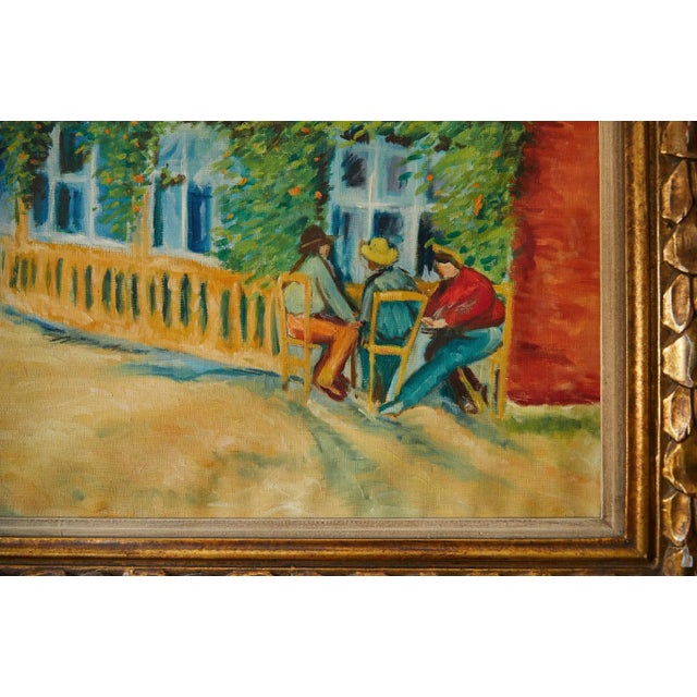 Large Impressionist Oil Painting of a French Street Scene For Sale - Image 9 of 13