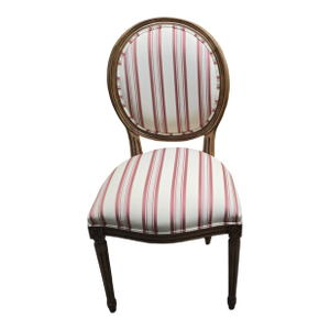 Late 20th Century Louis XVI Style Striped Upholstered Side Chair