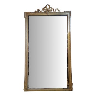 Large Louis XVI Style Gilded Mirror, 1960s For Sale