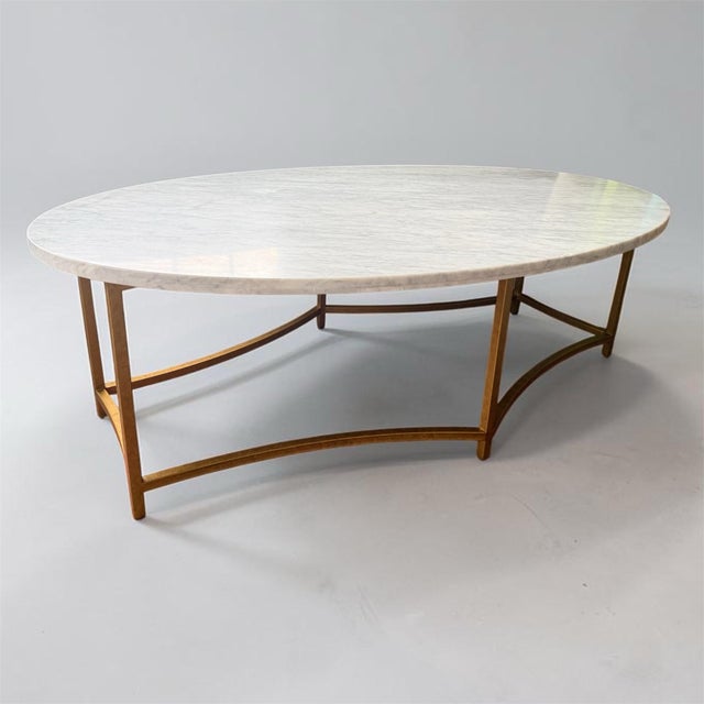 Metal Vintage Marble Coffee Table For Sale - Image 7 of 9