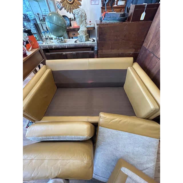 Tan Borge Mogensen Style Danish Mid Century Modern Leather Loveseat For Sale - Image 8 of 14