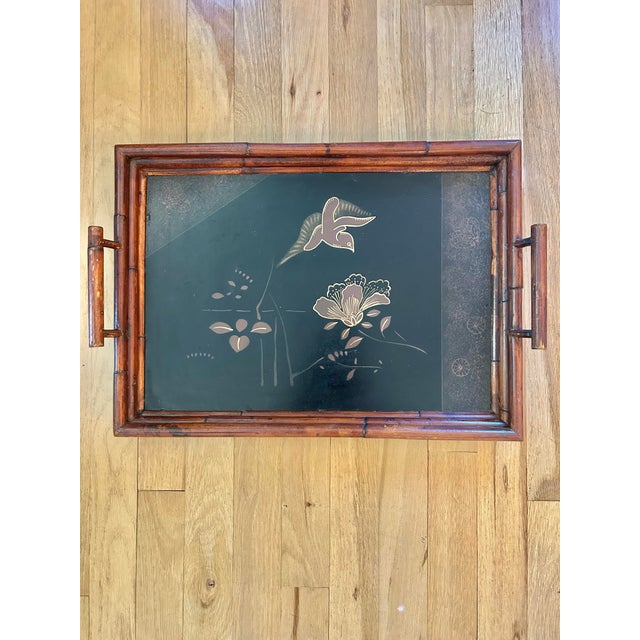 Bring a touch of Palm Beach sophistication and Chinoiserie style to your interior with this vintage Palecek style serving...