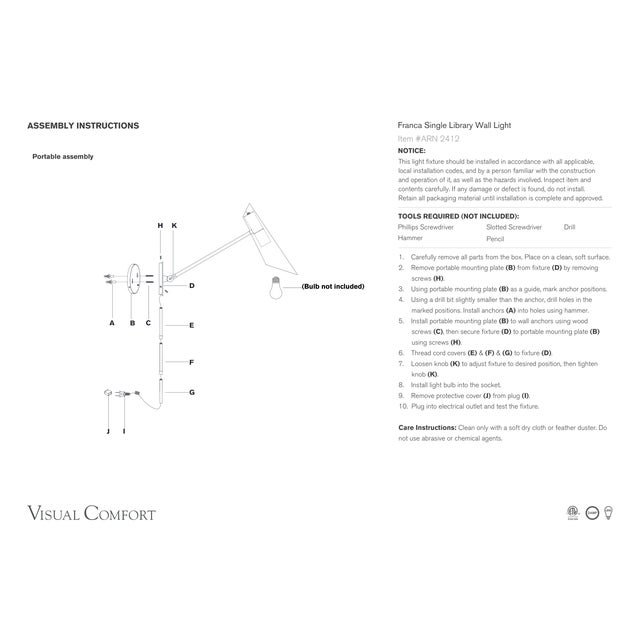 Visual Comfort AERIN for Visual Comfort Signature Franca Single Library Wall Light in Hand-Rubbed Antique Brass with White Shade For Sale - Image 4 of 6