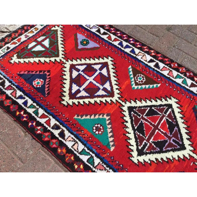 Mid-Century Modern Red Anatolin Runner Rug - 146" X 35" For Sale - Image 3 of 7