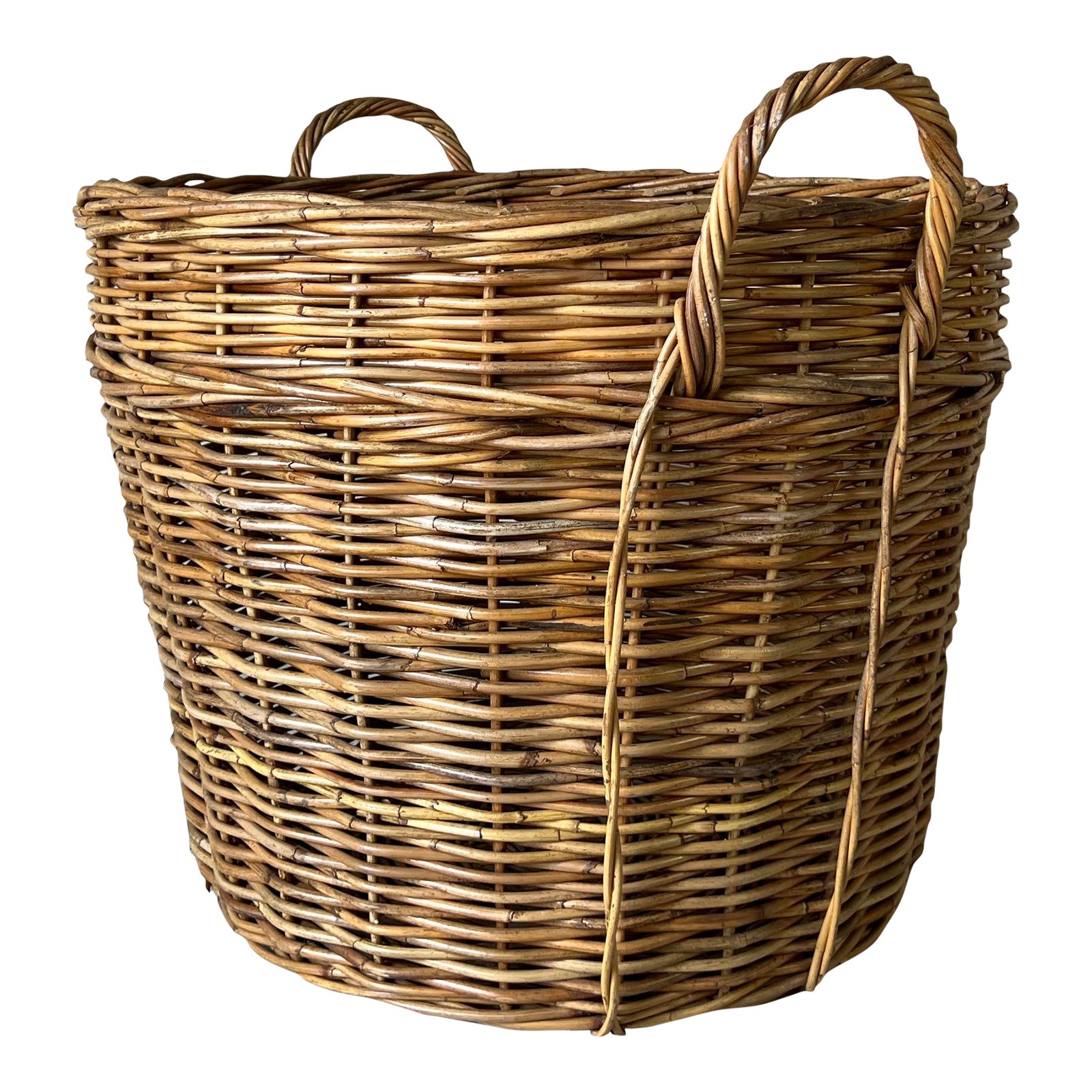 Large Vintage Organic Woven Wicker Basket / Planter Chairish