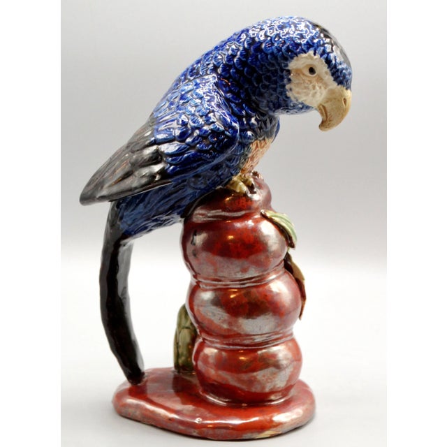 Large Italian Majolica Parrot Figurine 10.5" Height For Sale - Image 9 of 9