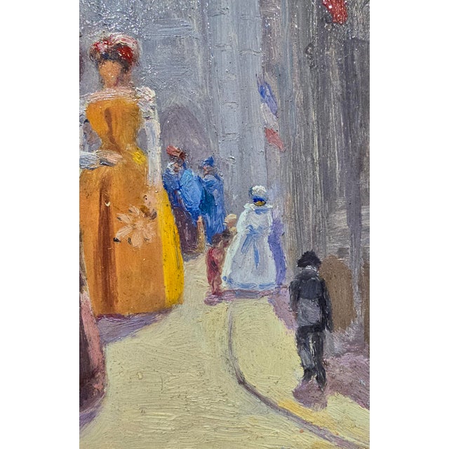 Wood Madaleine Aimé – French Impressionist Fêtes De Gayant Festival in Douai –Oil Painting For Sale - Image 7 of 11
