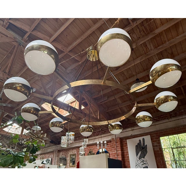 1960s 1960s Italian Chandelier by Stilnovo, 10 Lights For Sale - Image 5 of 8