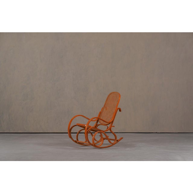 Brown Vintage Bentwood Rocking Chair by Luigi Crassevig, Italy, 1970s For Sale - Image 8 of 16