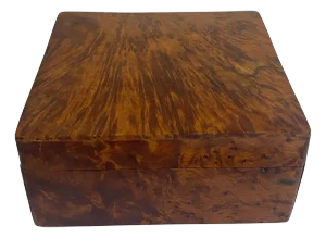 Rare Vintage Hand Made Thuya Tree Burl Scented Jewelry Wooden Box Morocco