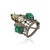 Vintage Neo-Victorian Art Inspired Natural Emerald Opal Tiara Crown Brooch Pendant in Silver For Sale - Image 4 of 13