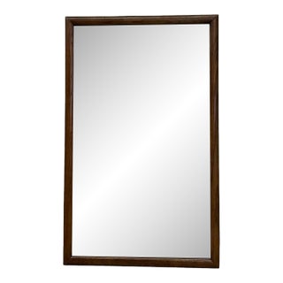 Vintage Mid-Century Modern Wood Frame Wall Mirror. For Sale