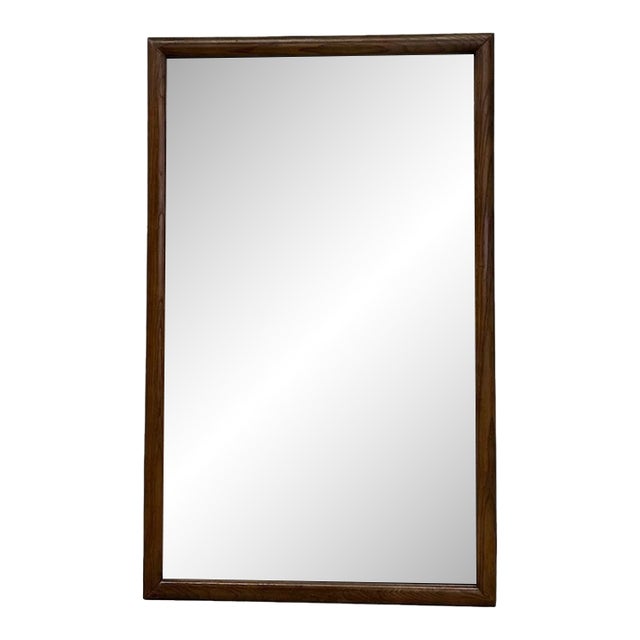 Vintage Mid-Century Modern Wood Frame Wall Mirror. For Sale