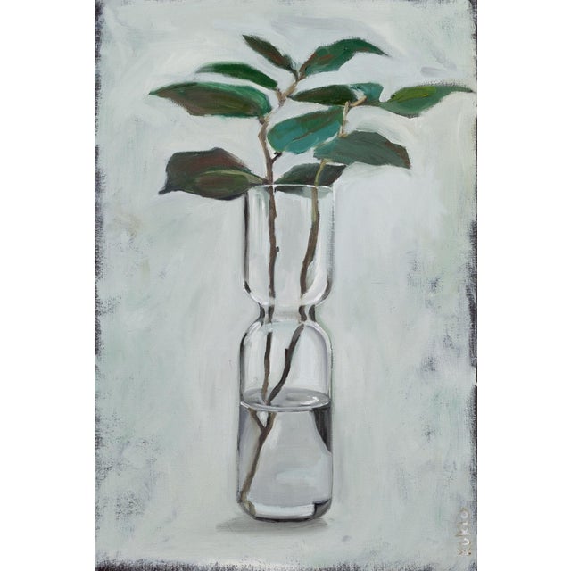 Justyna Kuklo, Tall Transparent Vase with a Twig, 2020, Oil on Canvas, Framed For Sale - Image 4 of 4