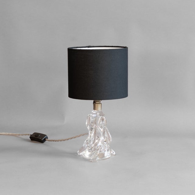 Glass Mid-Century Crystal Glass Table Lamp, 1960s For Sale - Image 7 of 7