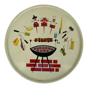 Vintage Metal Barbeque Theme Tray