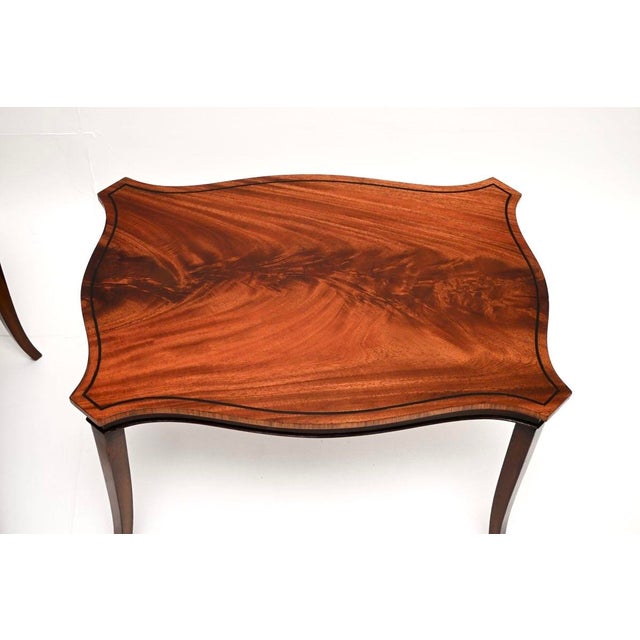 Vintage Regency Inlaid Side Tables, 1930, Set of 2 For Sale - Image 6 of 11