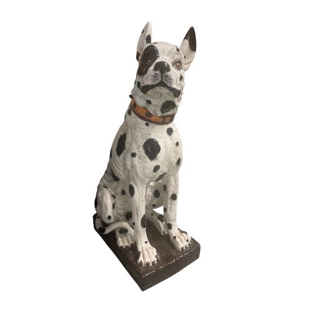 2020s Large-Scale 44” Italian Hand-Painted Ceramic Great Dane Statue For Sale - Image 5 of 12