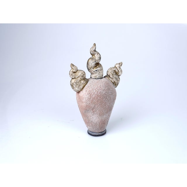 Effluve Raku Bottle by François Belliard For Sale - Image 3 of 5
