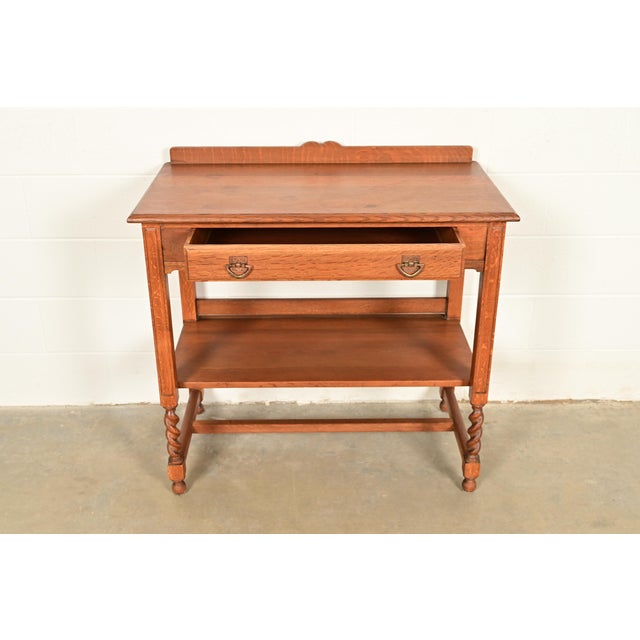 Early 20th Century Stickley Brothers Antique Mission Oak Arts & Crafts Buffet Server, Circa 1910 For Sale - Image 5 of 13