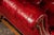 Red Vintage Leather Chesterfield Wingback Chair With Ottoman in Red by Ethan Allen For Sale - Image 8 of 13