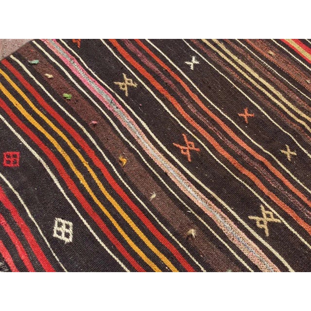 Tribal Striped Turkish Kilim Rug - 75" X 116" For Sale In Raleigh - Image 6 of 11