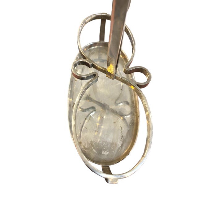 Mid 20th Century Arthur Krupp Milano Oil and Vinegar Glass and Silverplate Cruet Set - 3pcs, Possibly Gio Ponti For Sale - Image 9 of 16