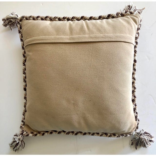 Farmhouse Woven Tan Pillow For Sale - Image 3 of 4
