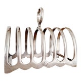 Antique English P&o Steamship Silver Plated Toast Rack For Sale