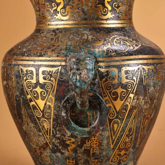 Bronze Lidded Jar With Gold Inlay - Archaic Style Vessel For Sale - Image 10 of 10