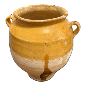 19th Century Yellow Glazed Terra Cotta "Confit" Pot