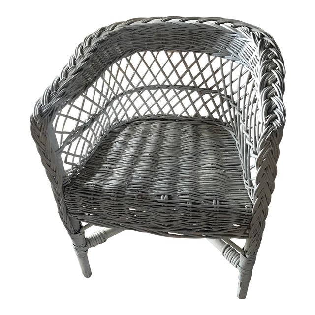 Child's White Wicker Chair Chairish
