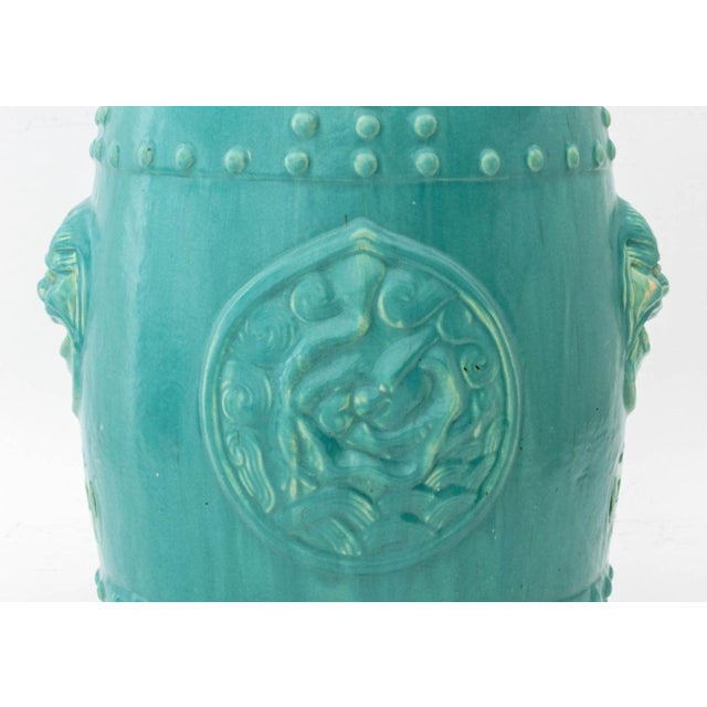 Chinese Turquoise Glazed Ceramic Garden Seat For Sale In New York - Image 6 of 11