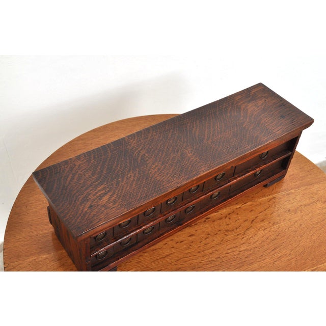 Vintage Haberdashery Tabletop Chest of Drawers in Oak and Pine, 1920s For Sale - Image 10 of 12