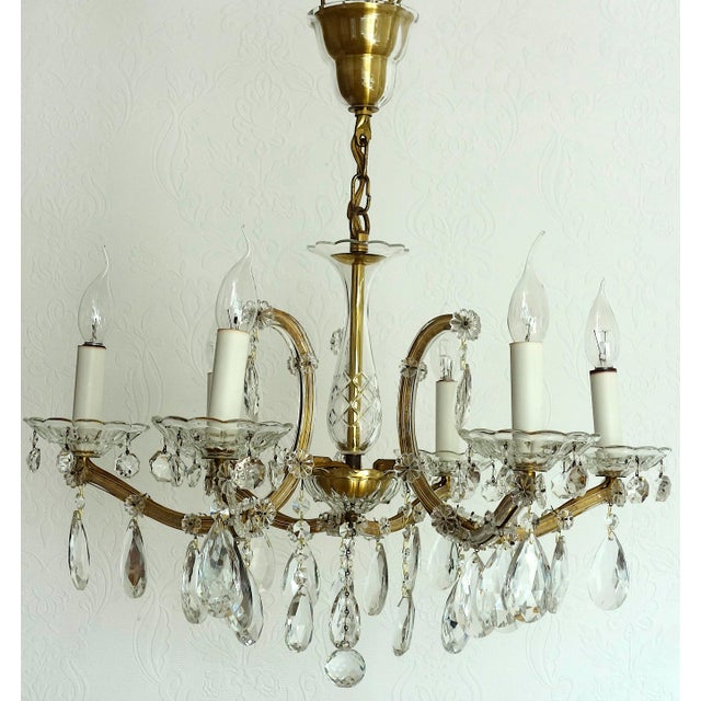 Maria Theresia Chandelier in Brass and Crystal from Palwa, 1960s For Sale - Image 14 of 14