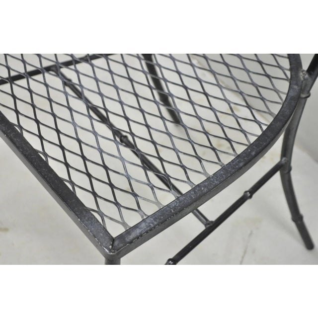 Vintage Salterini Hollywood Regency Wrought Iron Faux Bamboo Dining Chair, Set 8 For Sale - Image 15 of 18