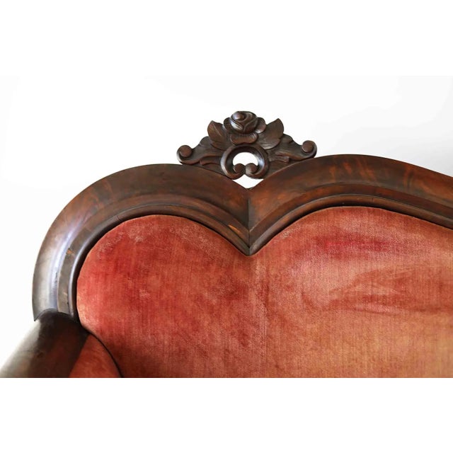 Wood Sofa Antique Regency Mahogany Veneer For Sale - Image 7 of 9