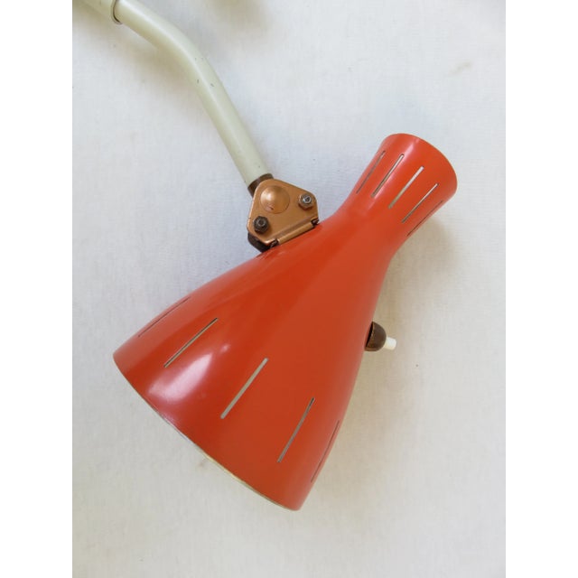 Metal Orange and Beige Copper-Plated Scissor Lamp from Helo Leuchten, 1960s For Sale - Image 7 of 18