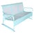 Pair of Mid-Century Modern outdoor settees crafted from tubular steel and finished in a cheerful aqua teal paint. Each...