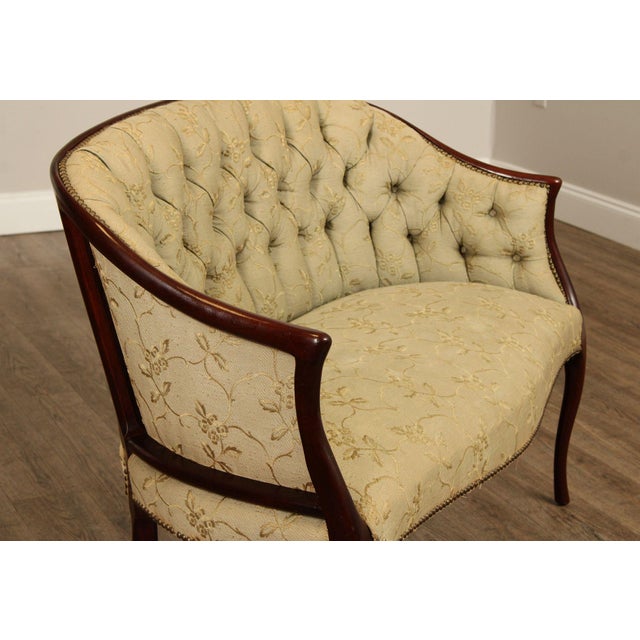 Regency Style Vintage Mahogany Frame Settee For Sale - Image 4 of 12