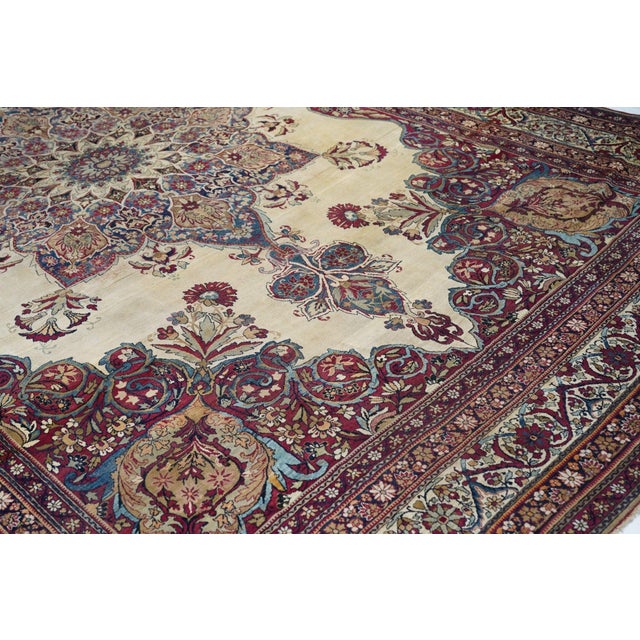 Late 19th Century Antique Kerman Rug 9'8'' X 14'6'' For Sale - Image 4 of 10