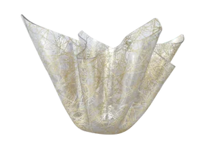 Plastic Gold & Silver Tinsel Handkerchief Bowl